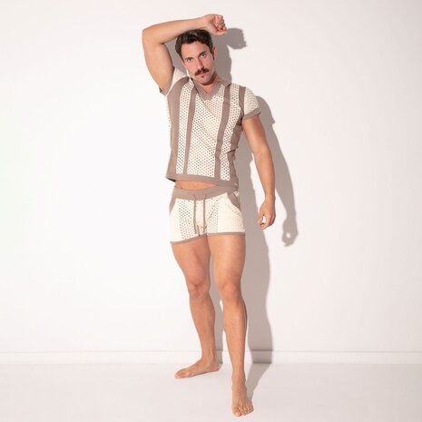 Code22 Off White Mosaic Polo