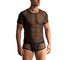Manstore Mesh Casual T-shirt zwart M2424