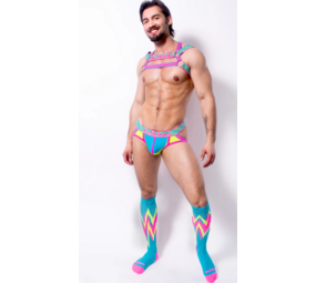 AssTricks Sokken N. Pink/ N. Yellow /Aqua