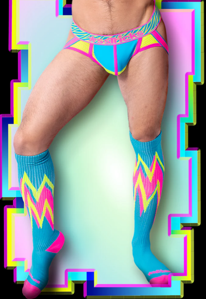 AssTricks Sokken N. Pink/ N. Yellow /Aqua