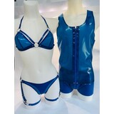 Bikini Broekje met beenbanden Blauw/ Trans Blauw - XS -S -M