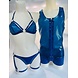Bikini Broekje met beenbanden Blauw/ Trans Blauw - XS -S -M