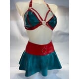 Lovely Latex by Brigitte More Latex Rokje Rood/Turquise Design - L/XL Lovely Latex by Brigitte More Latex Rokje Rood/Turquise Design - L/XL