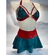 Lovely Latex by Brigitte More Latex Rokje  Rood/Turquise Design - L/XL
