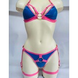 Lovely Latex by Brigitte More Bikini top Blauw/ Roze M/L - XL Lovely Latex by Brigitte More Bikini top Blauw/ Roze M/L - XL