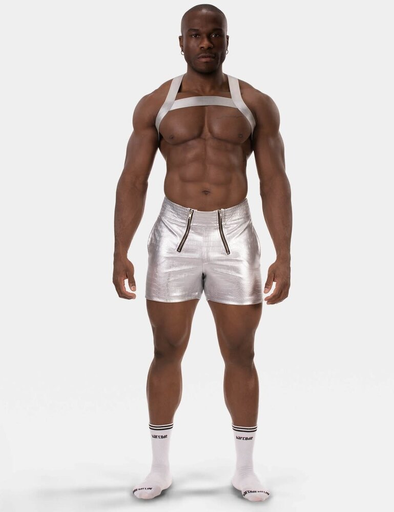 Barcode Berlin PU Leren Short Zilver Aligo