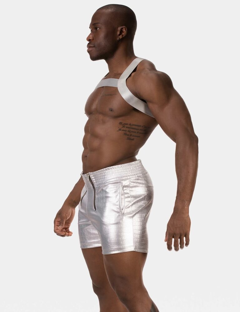 Barcode Berlin PU Leren Short Zilver Aligo