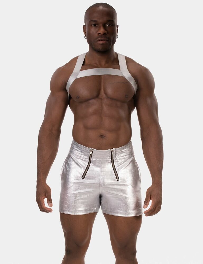 Barcode Berlin PU Leren Short Zilver Aligo