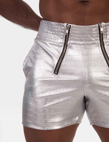 Barcode Berlin PU Leren Short Zilver Aligo