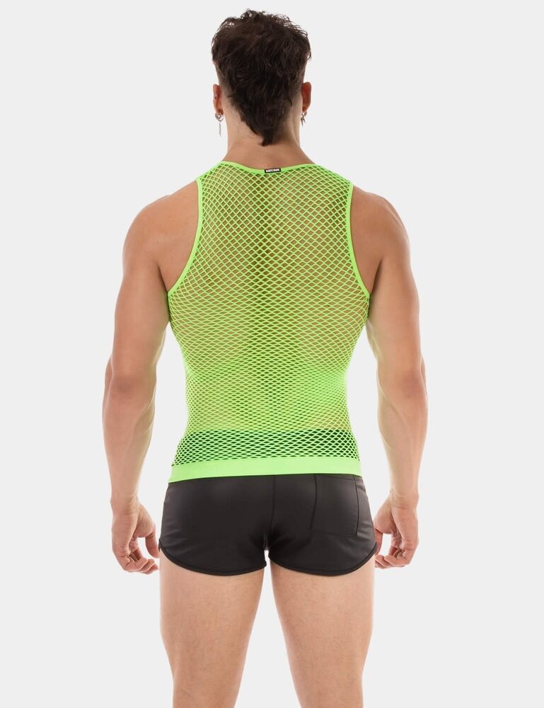 Barcode Berlin Fishnet Tanktop Neon Groen Stefano