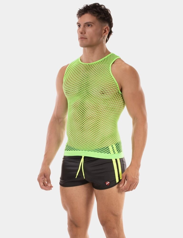 Barcode Berlin Fishnet Tanktop Neon Groen Stefano