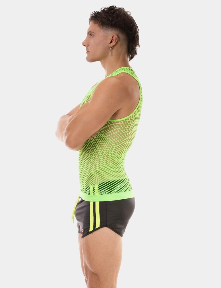 Barcode Berlin Fishnet Tanktop Neon Groen Stefano