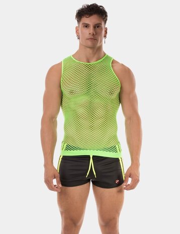 Barcode Berlin Fishnet Tanktop Neon Groen Stefano