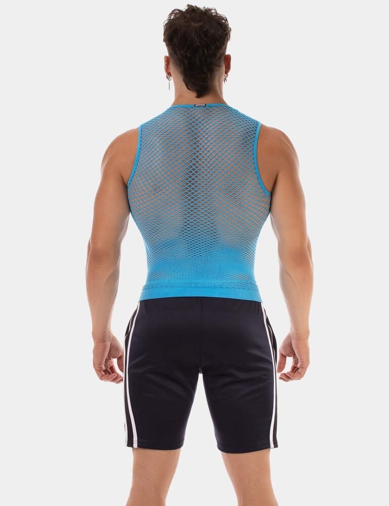 Barcode Berlin Fishnet Tanktop Neon Blauw Stefano