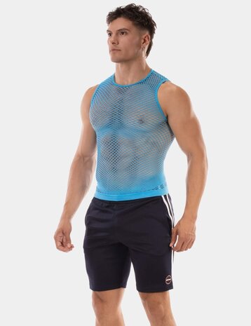 Barcode Berlin Fishnet Tanktop Neon Blauw Stefano