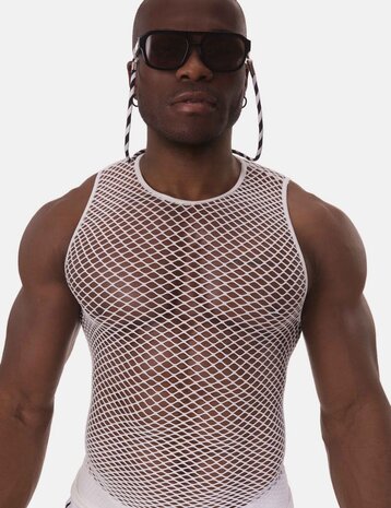 Barcode Berlin Fishnet Tanktop Wit Stefano Barcode Berlin Fishnet Tanktop Wit Stefano