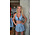 T97  Top met Vetersluitingen Jeans Blauw - M