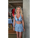 Bizonder T97  Top met Vetersluitingen Jeans Blauw - M