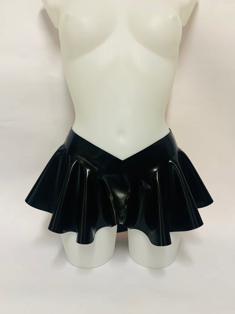 Luxxury Latex Latex Mini Fladder Rok zwart