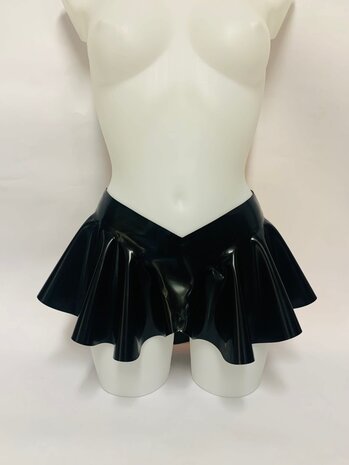Luxxury Latex Latex Mini Fladder Rok zwart