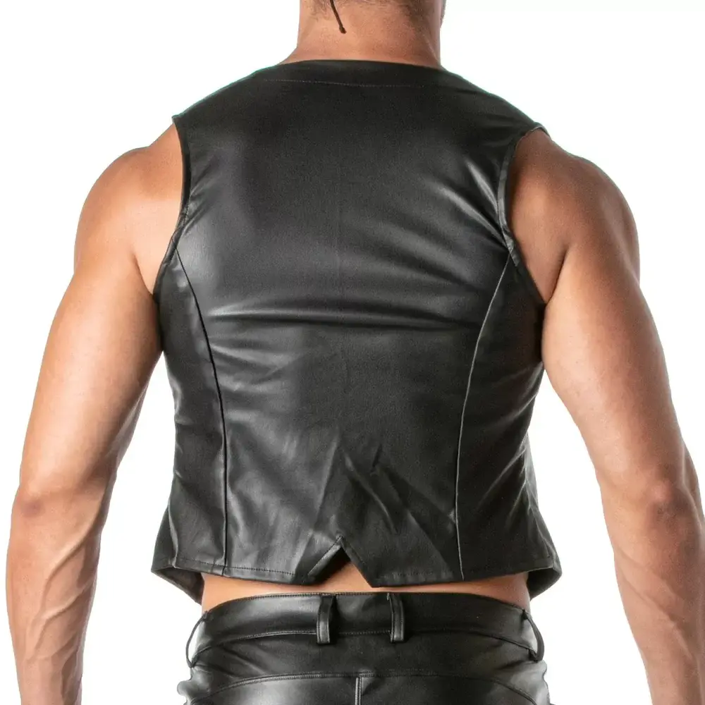 TOF Paris Kinky PU Leren Vest met Ketting