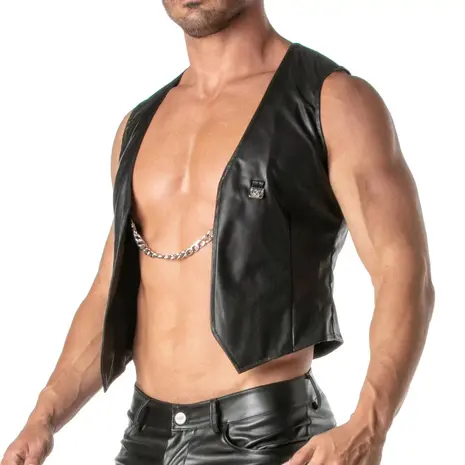 TOF Paris Kinky PU Leren Vest met Ketting
