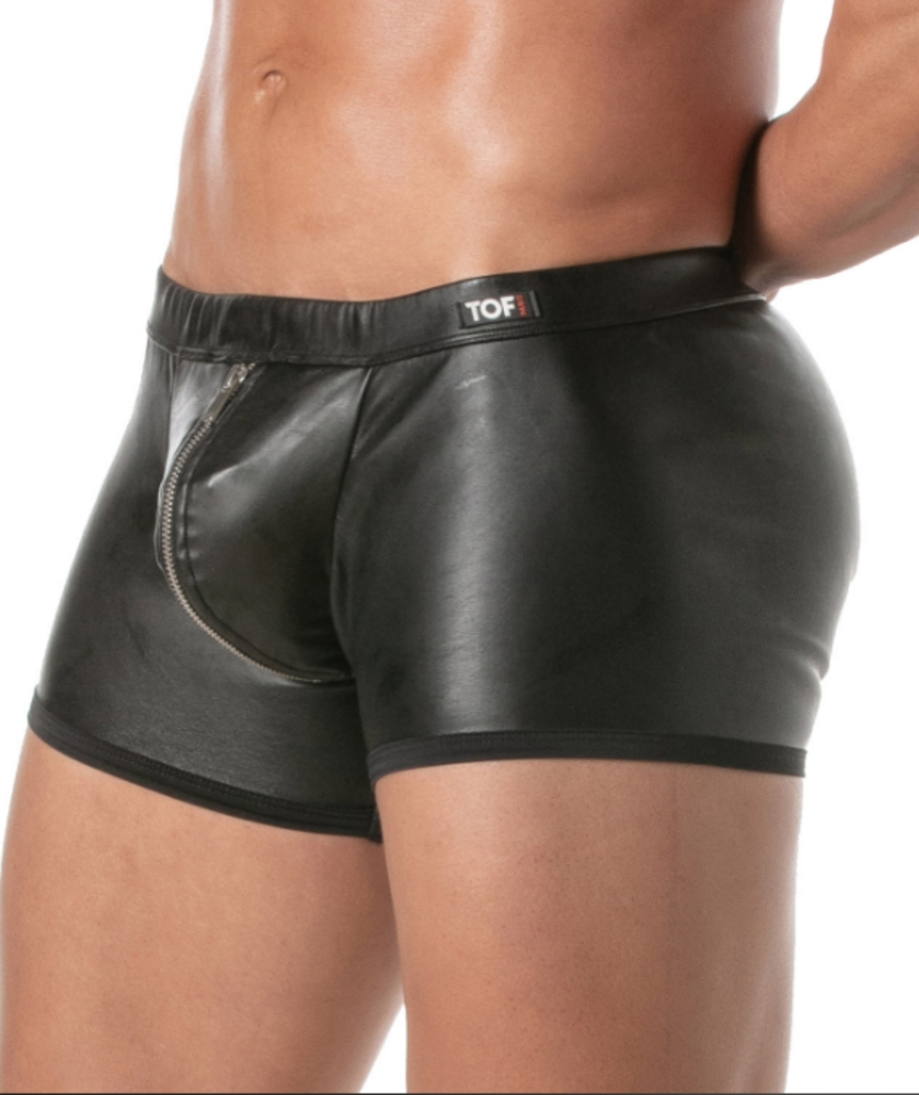 TOF Paris Kinky Zipped Boxer PU Leer