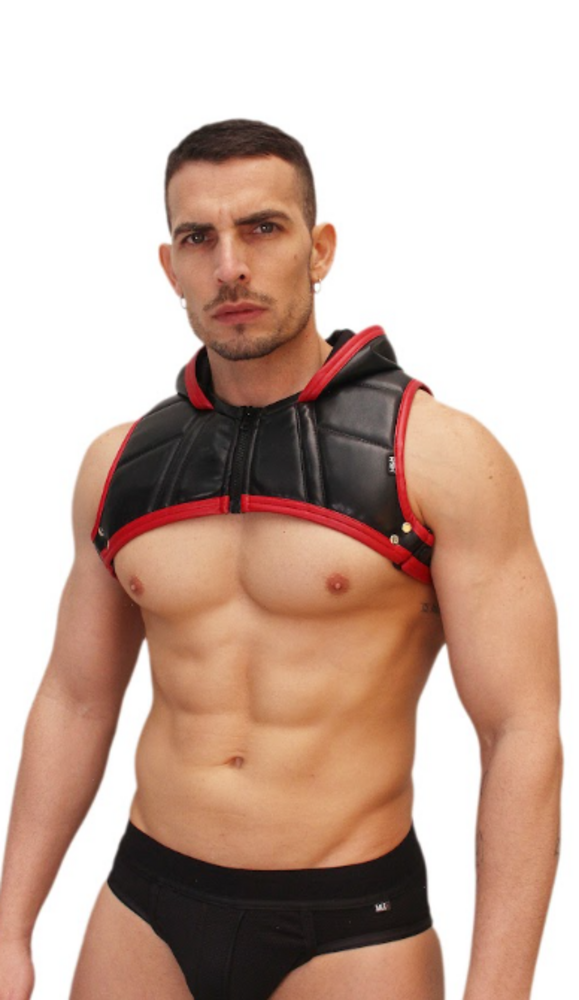 ROK Biker Swat Hooded Crop Zwart/ Rood