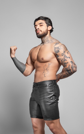 ROK Biker Two Zippers Short Black