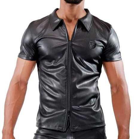 TOF Paris PU Leren Fetish Shirt met Rits