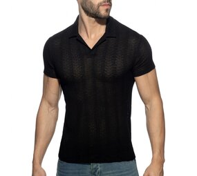 Chevron Polo Shirt Zwart ADF1435