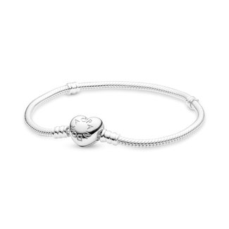 Pandora Silver bracelet with heart-shaped clasp 590719