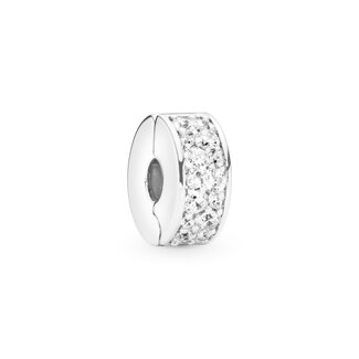 Pandora Silver clip with clear cubic zirconia and silicone grip 791817CZ