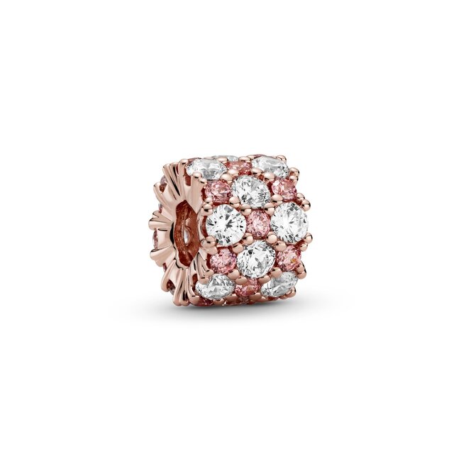 Pandora 14k Rose gold-plated charm with clear and fancy fairy tale pink cubic zirconia 788487C01