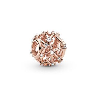 Pandora Openwork 14k rose gold-plated charm with clear cubic zirconia 789240C01