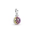 Pandora Peace sign sterling silver dangle with cerise, royal purple and blazing yellow crystal, honey and red cubic zirconia 799424C01
