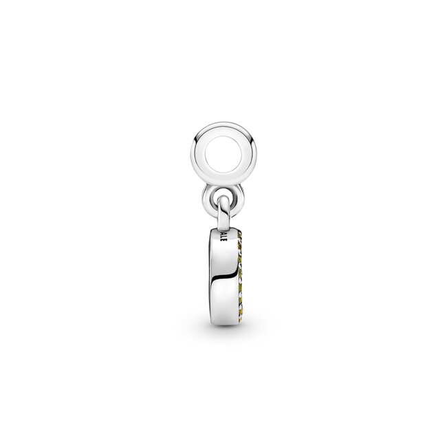 Pandora Peace sign sterling silver dangle with cerise, royal purple and blazing yellow crystal, honey and red cubic zirconia 799424C01