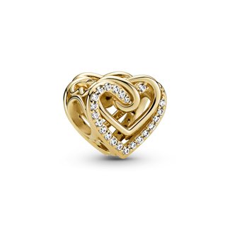 Pandora Heart 14k gold-plated charm with clear cubic zirconia 769270C01