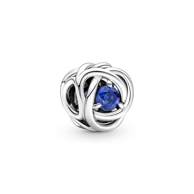 Pandora Sterling silver charm with princess blue crystal 790065C07