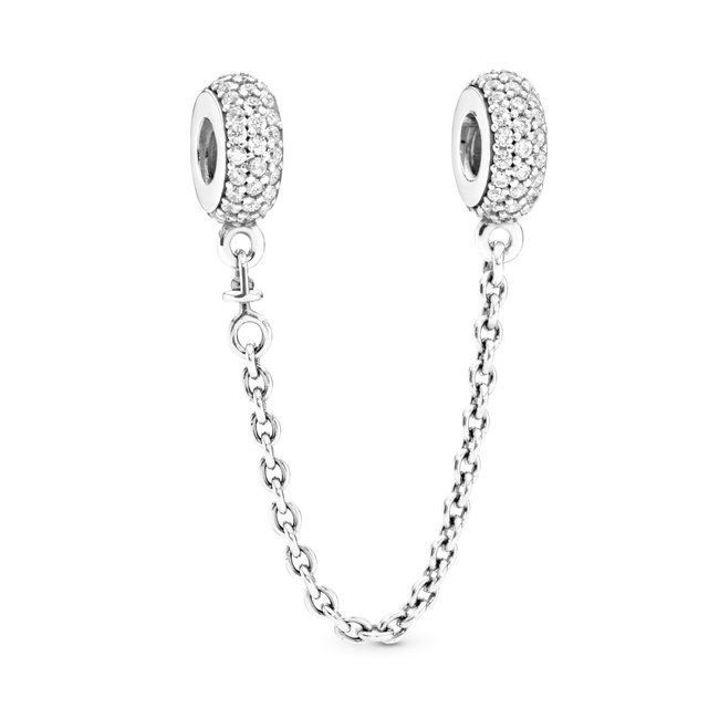 Pandora Silver safety chain with clear cubic zirconia 791736CZ-05