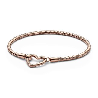 Pandora Moments Heart Closure Snake Chain Bracelet 582257C00
