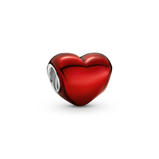 Pandora Heart sterling silver charm with red enamel