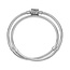 Pandora Double snake chain sterling silver bracelet with barrel clasp with clear cubic zirconia Lengte : 20 cm