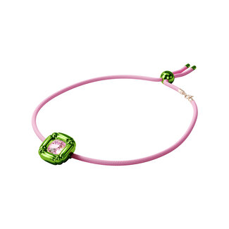 Swarovski Dulcis necklace, Cushion cut crystals, Green
