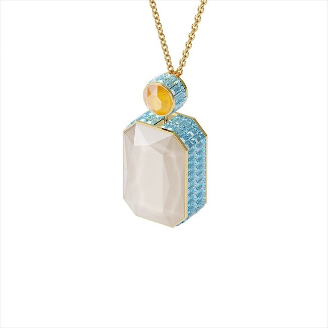 Swarovski Orbita necklace, Octagon cut crystal, Multicolored, Gold-tone plated