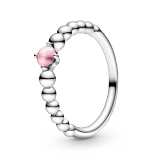 Pandora Sterling silver ring with petal pink crystal 198867C09