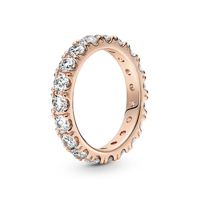 Pandora 14k Rose gold-plated ring with clear cubic zirconia 180050C01