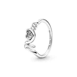 Pandora Mom sterling silver ring with clear cubic zirconia 191149C01