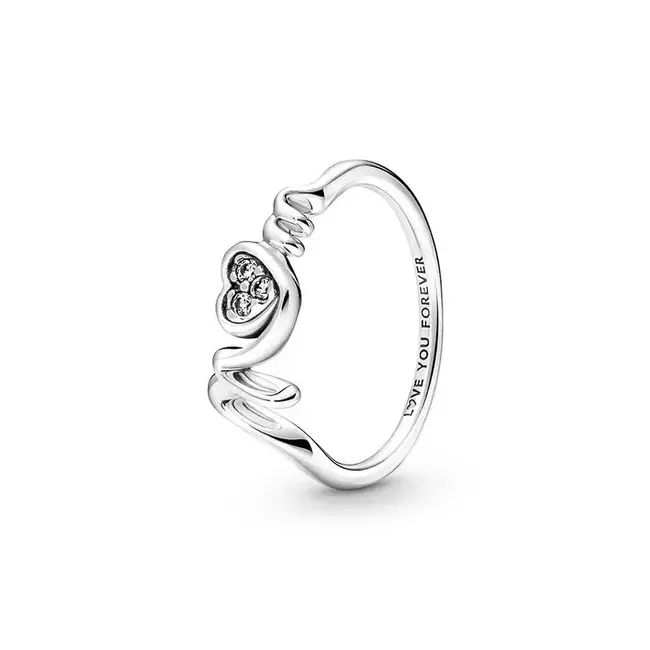 Pandora Mom sterling silver ring with clear cubic zirconia 191149C01