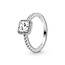 Pandora Square sterling silver ring with clear cubic zirconia 198863C01